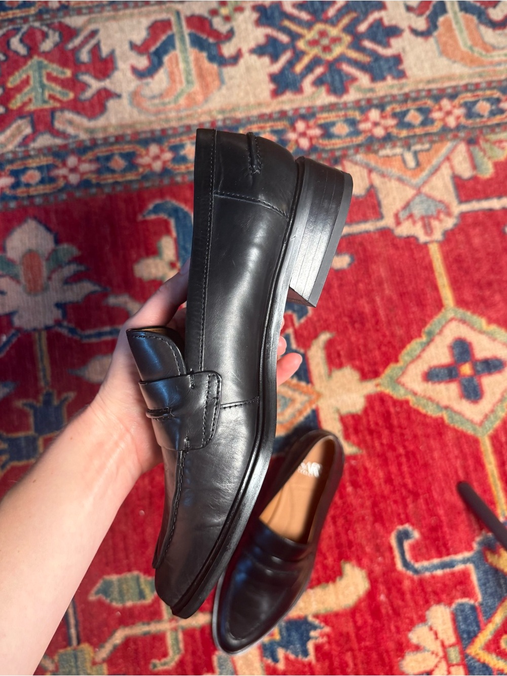 SARTO By Franco Sarto Black Leather Penny Loafers - Picture 6 of 16